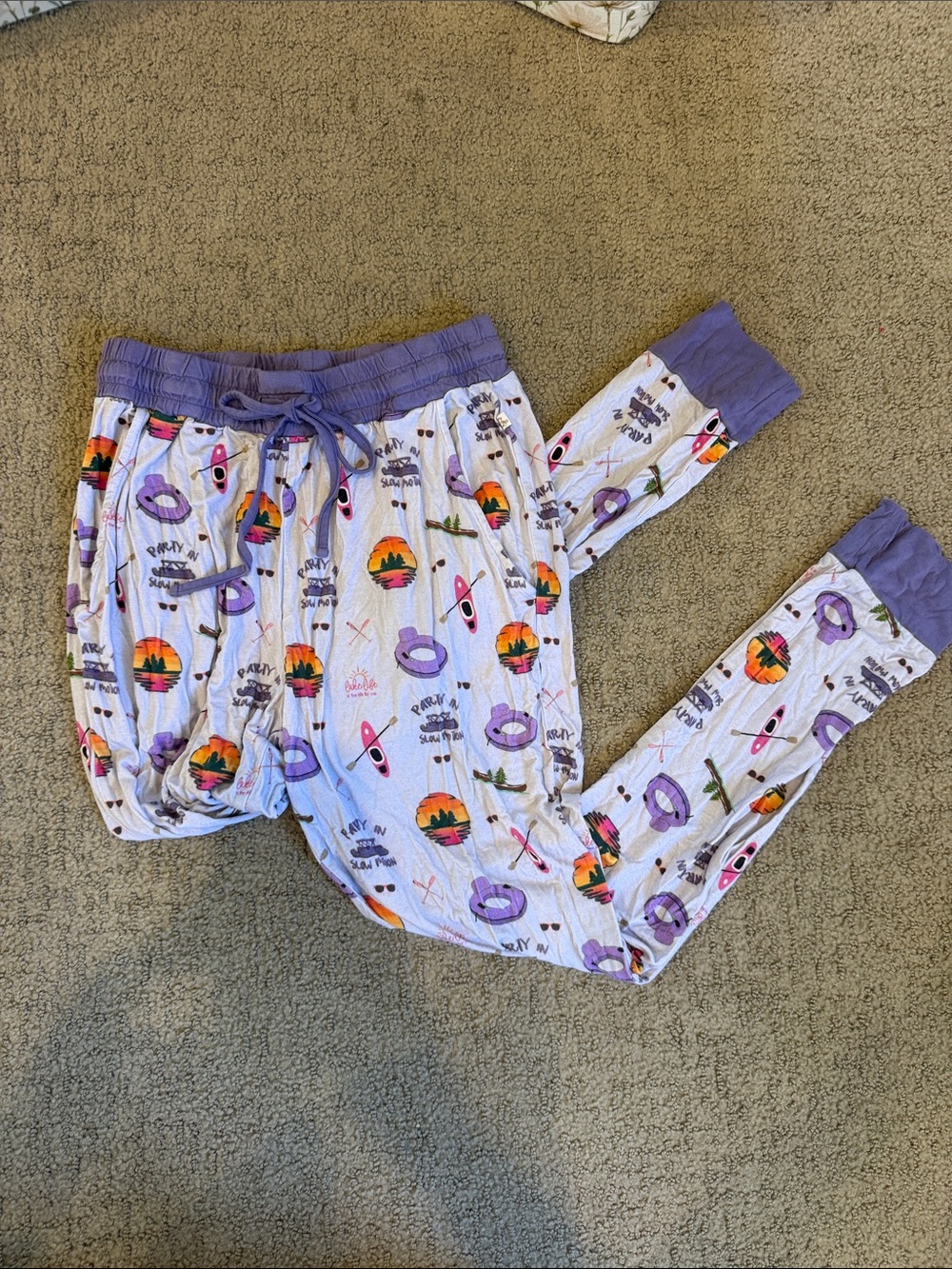 Monkeeroos women’s Purple Lake Print Pajama Pants